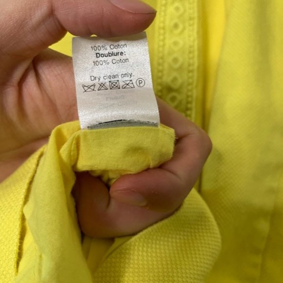 J. Crew Yellow Cotton Piqué Lace Dress Size 4 - Picture 5 of 5